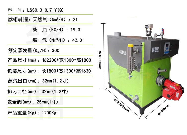 (綠)300kg燃油燃氣蒸汽發生器詳情頁（綠鼎能源）2017