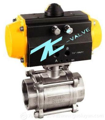 球閥產品系列:氣動三片式牙口球塞閥-首龍球閥